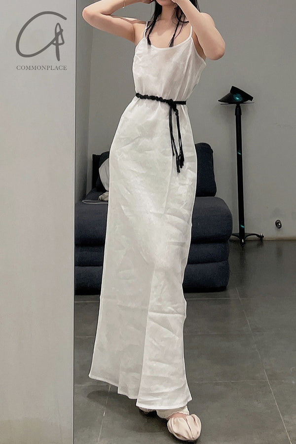 BASERANGE LINEN DRESS DRDY-SL-SP22 OFF WHITE (DRDY-FL-SP21)